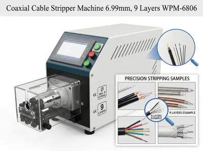 Automatisk koaksialkabelstrippemaskin med 9 lag stripping WPM-6806 Thumb