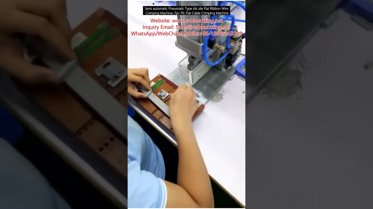 Halvautomatisk pneumatisk krympemaskin for IDC/IDE flatbåndskabel, FFC og FPC-kabler