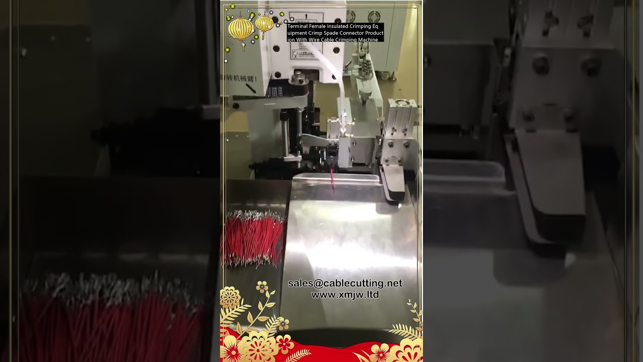 Automatisk krimpemaskin for isolerte hunnspadekontakter – produksjon med ledningskabel