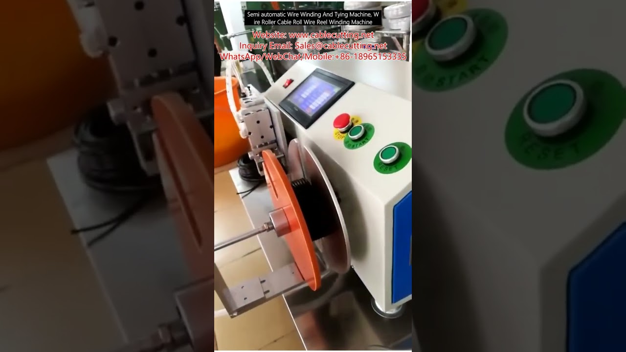 Halvautomatisk trådvindings- og bindingsmaskin, kabelrulle- og trådrulle maskin